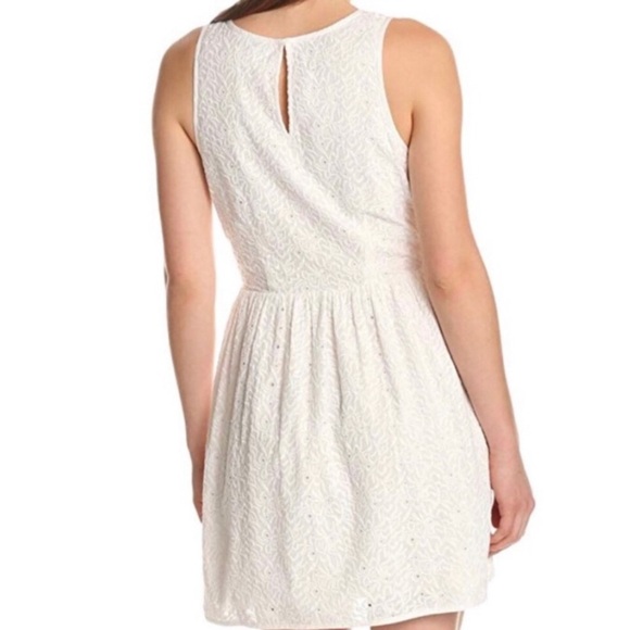 Joie Soleil White Boho Eyelet Lace Sleeveless Mini Dress | Size XS - Picture 3 of 11